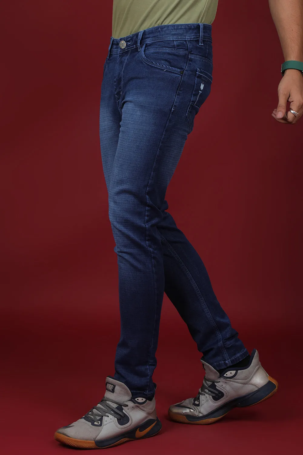 Men's Blue Denim Slim Fit Crux-5034-3 Jean