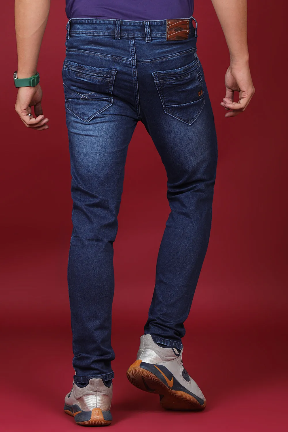 Men's Dark Blue Denim Slim Fit Hexa-9002-1 Jean