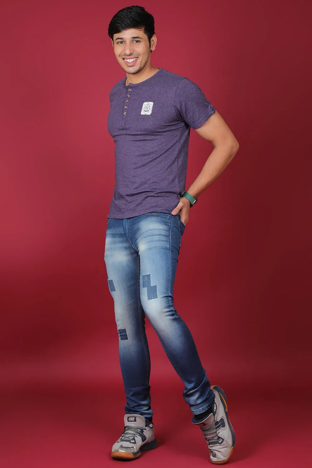 Men's Dark Blue Denim Slim Fit MD-7206-1 Jean