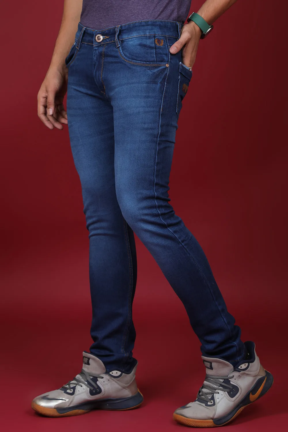 Men's Dark Blue Denim Slim Fit MD-7240 Jean