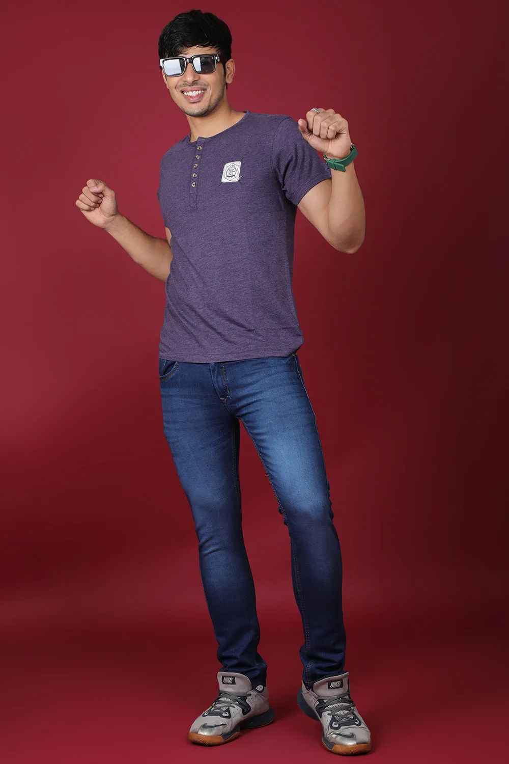 Men's Dark Blue Denim Slim Fit MD-7240 Jean
