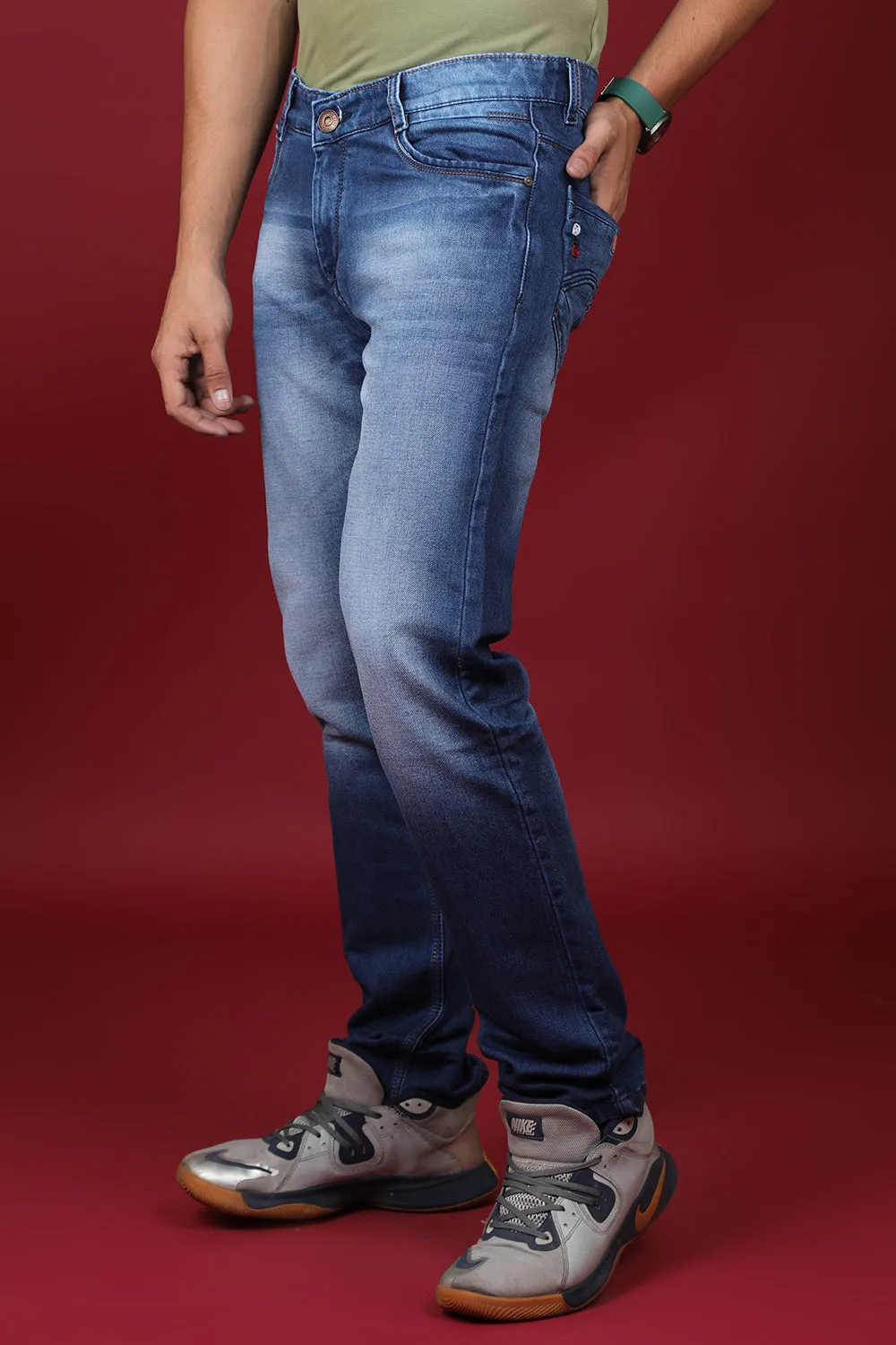 Men's Dark Blue Denim Slim Fit MD-7320-1 Jean