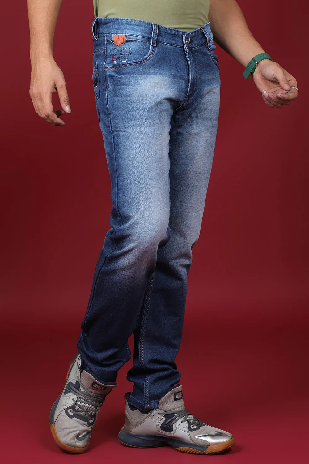 Men's Dark Blue Denim Slim Fit MD-7320-1 Jean