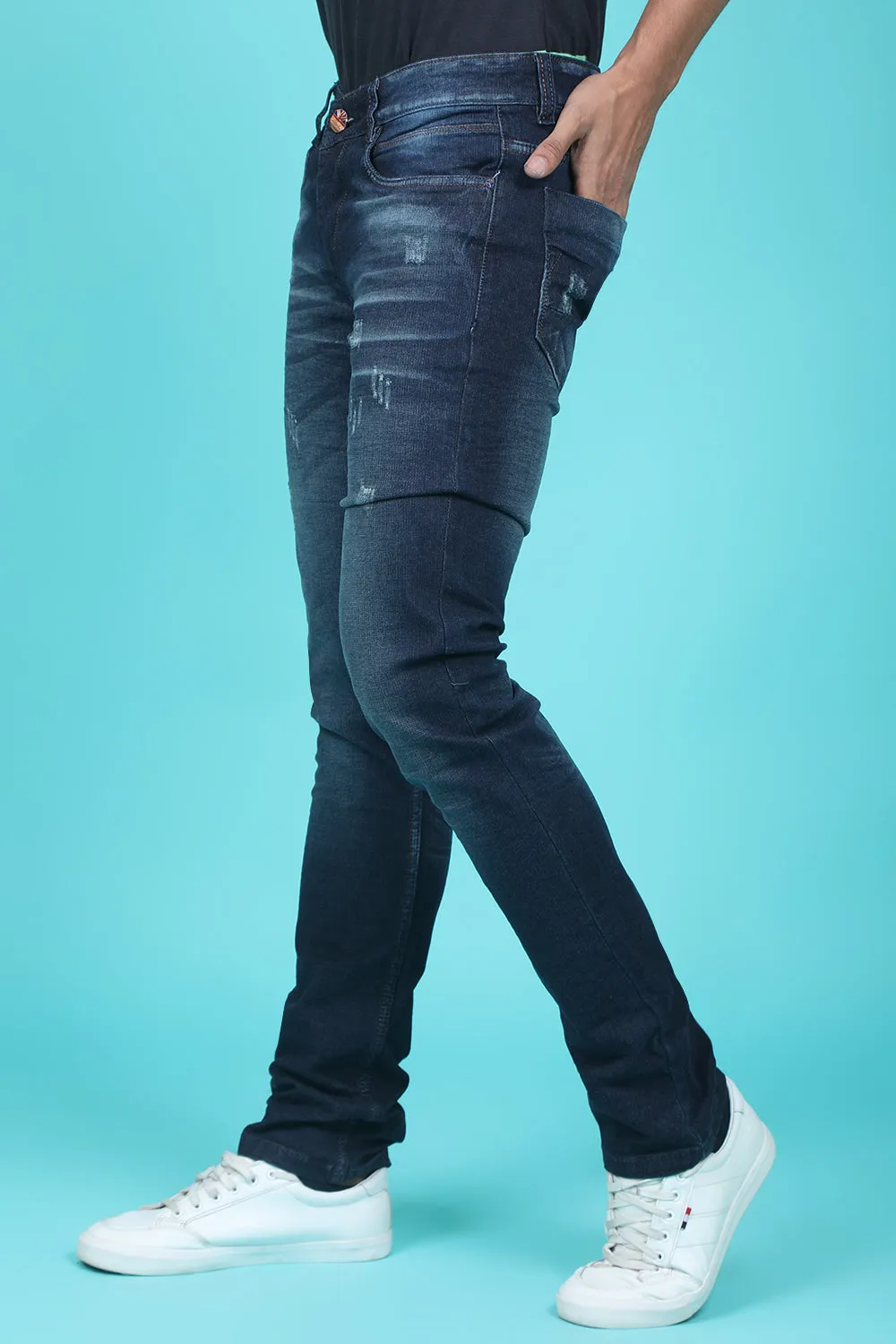 Men's Dark Blue Denim Slim Fit WQLC-5230 Jean