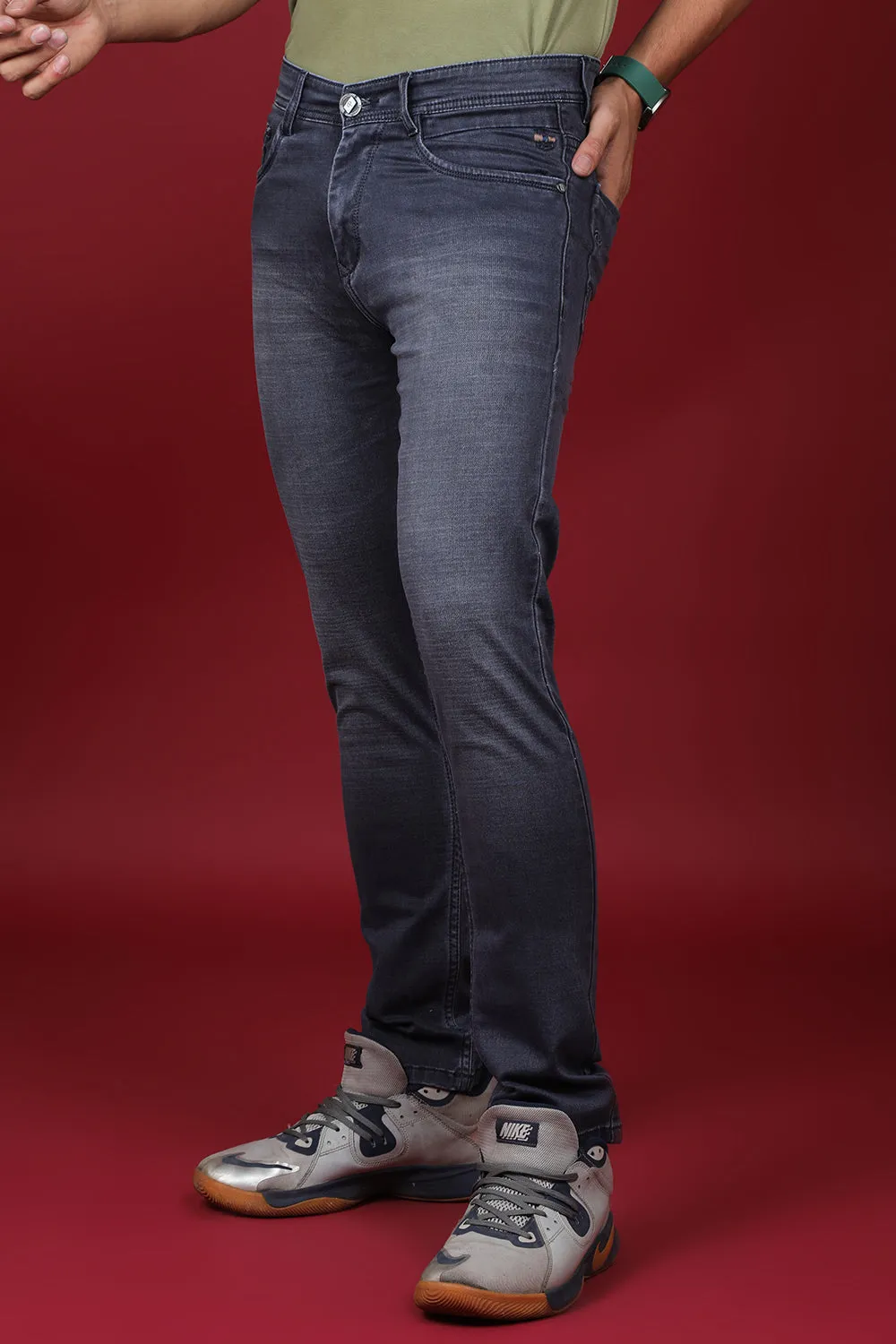 Men's Dark Grey Denim Slim Fit MARS 8015-1 Jean