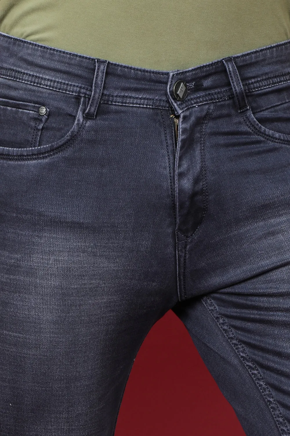 Men's Dark Grey Denim Slim Fit MARS 8015-1 Jean
