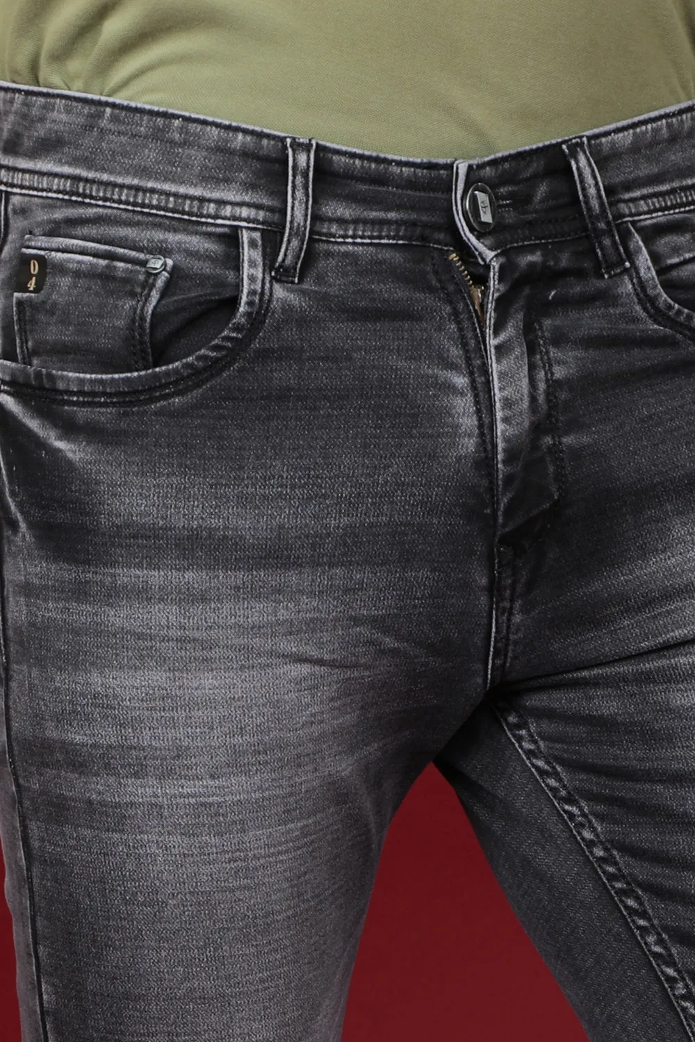 Men's Dark Grey Denim Slim Fit MARS 8015-2 Jean
