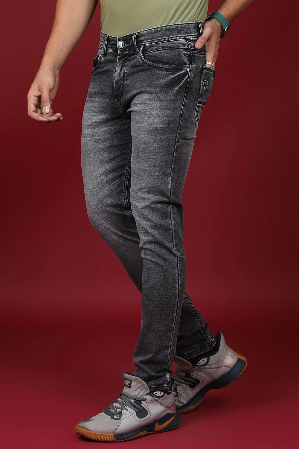 Men's Dark Grey Denim Slim Fit MARS 8015-2 Jean