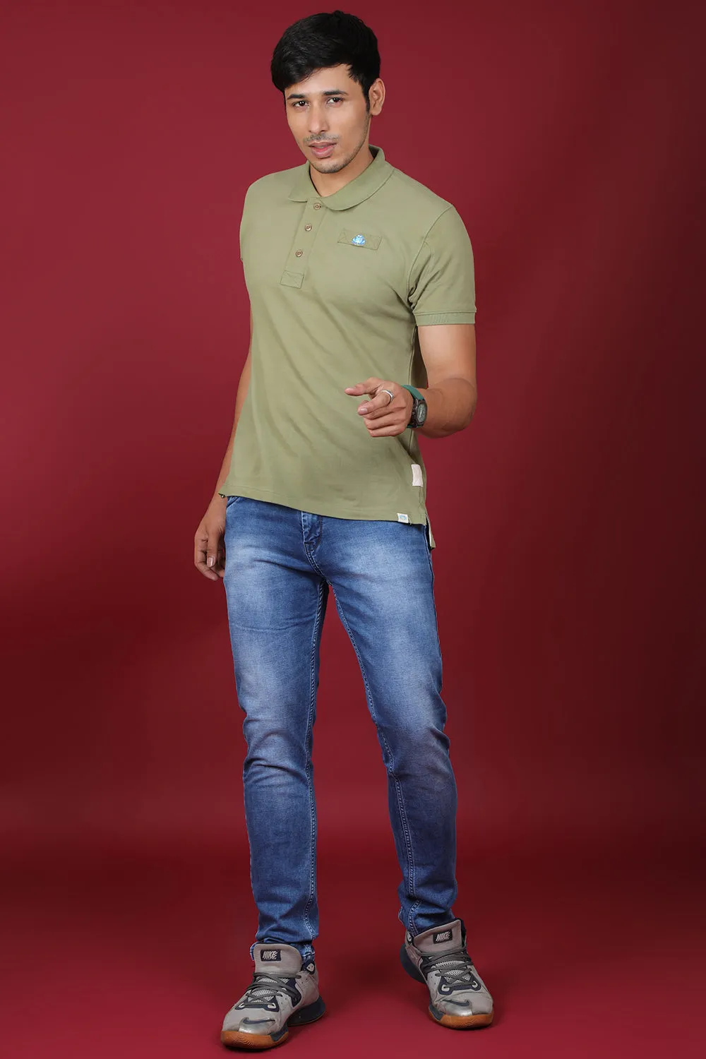 Men's Denim Blue Slim Fit Hexa-9000 Jean