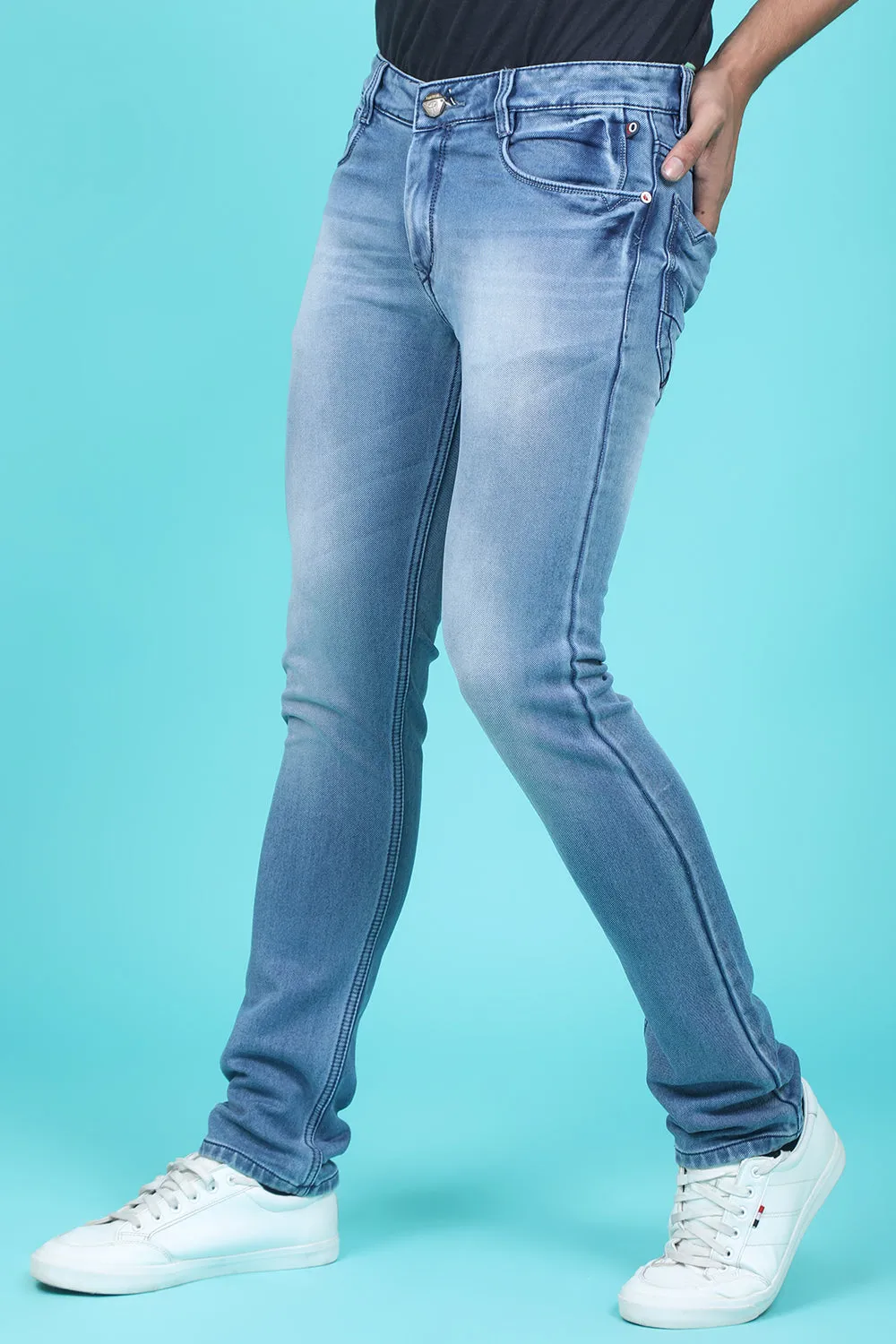 Men's Light Blue Denim Slim Fit SQLC-5382-2 Jean