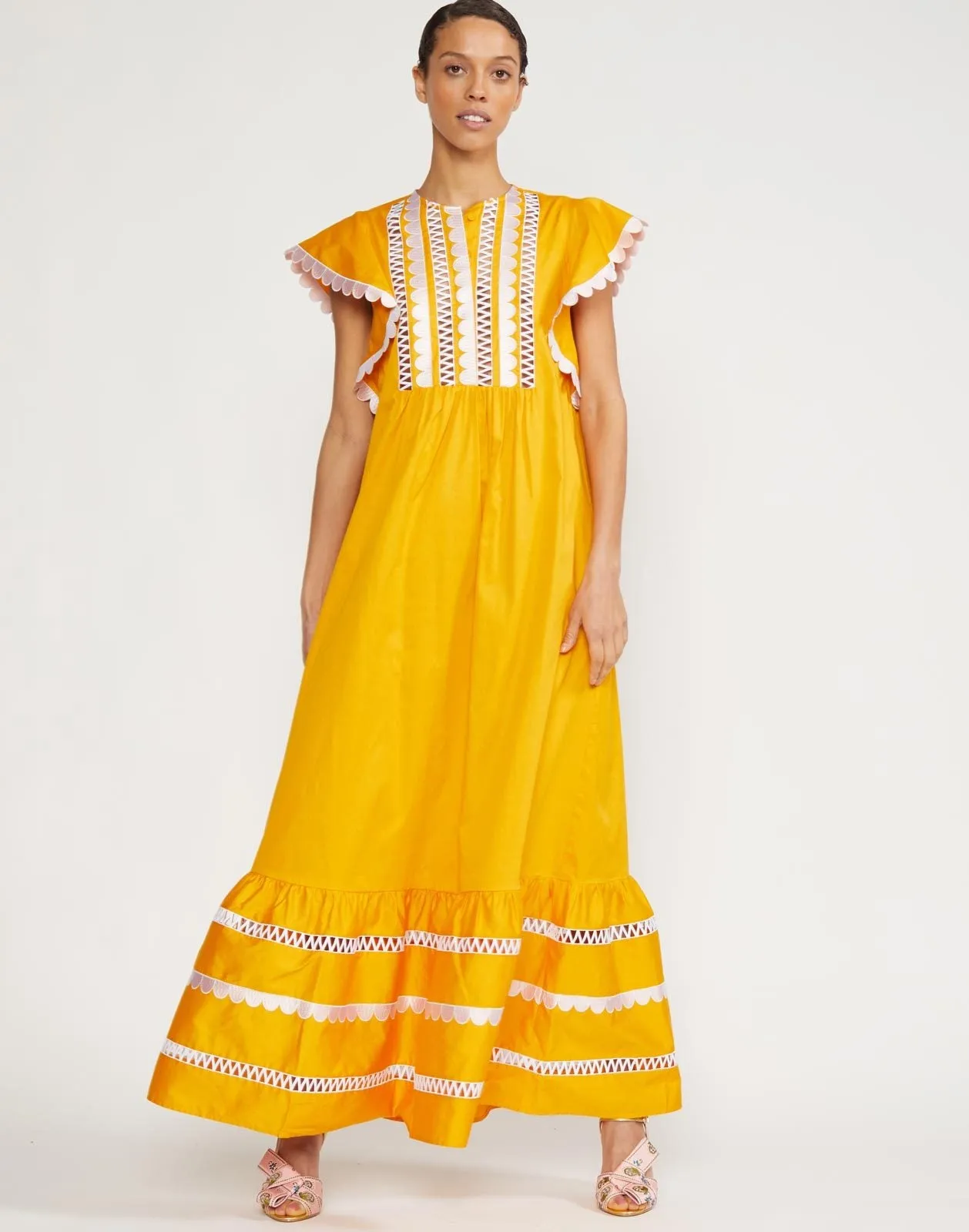 Nairobi Scallop Embroidered Kaftan