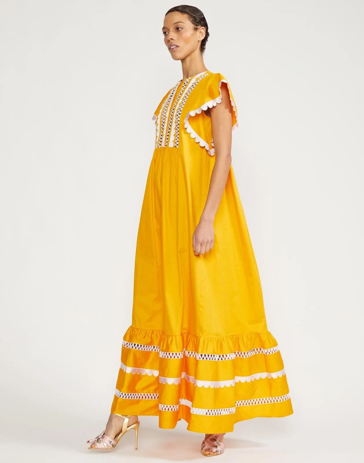 Nairobi Scallop Embroidered Kaftan