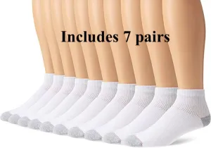 New Hanes Ultimate® Men's Cushion Ankle Socks 7-Pack, shoe size 6-12
