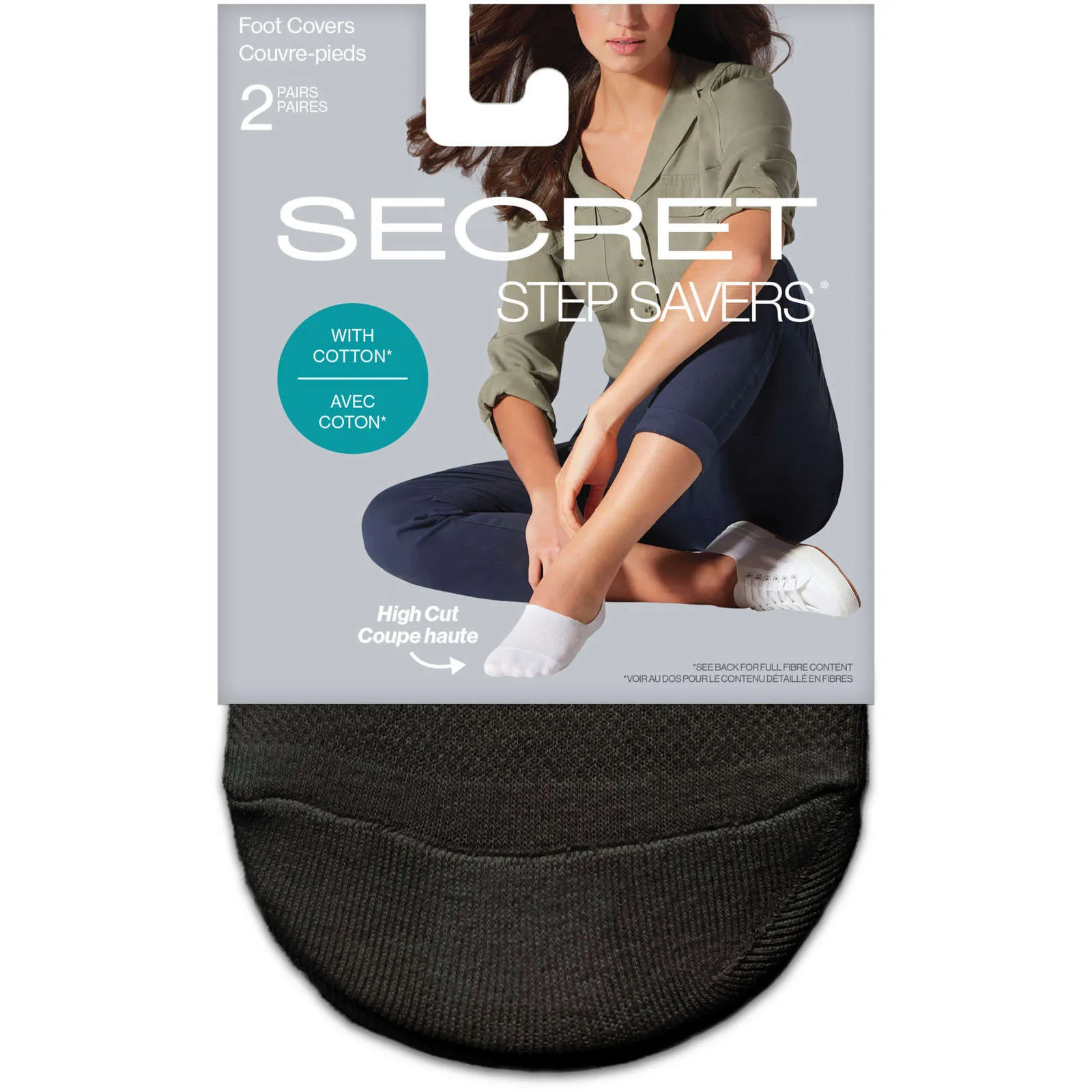 New Secret Collection  Sneaker Cut Cotton Footcover - ONE SIZE Black! Retails $11 