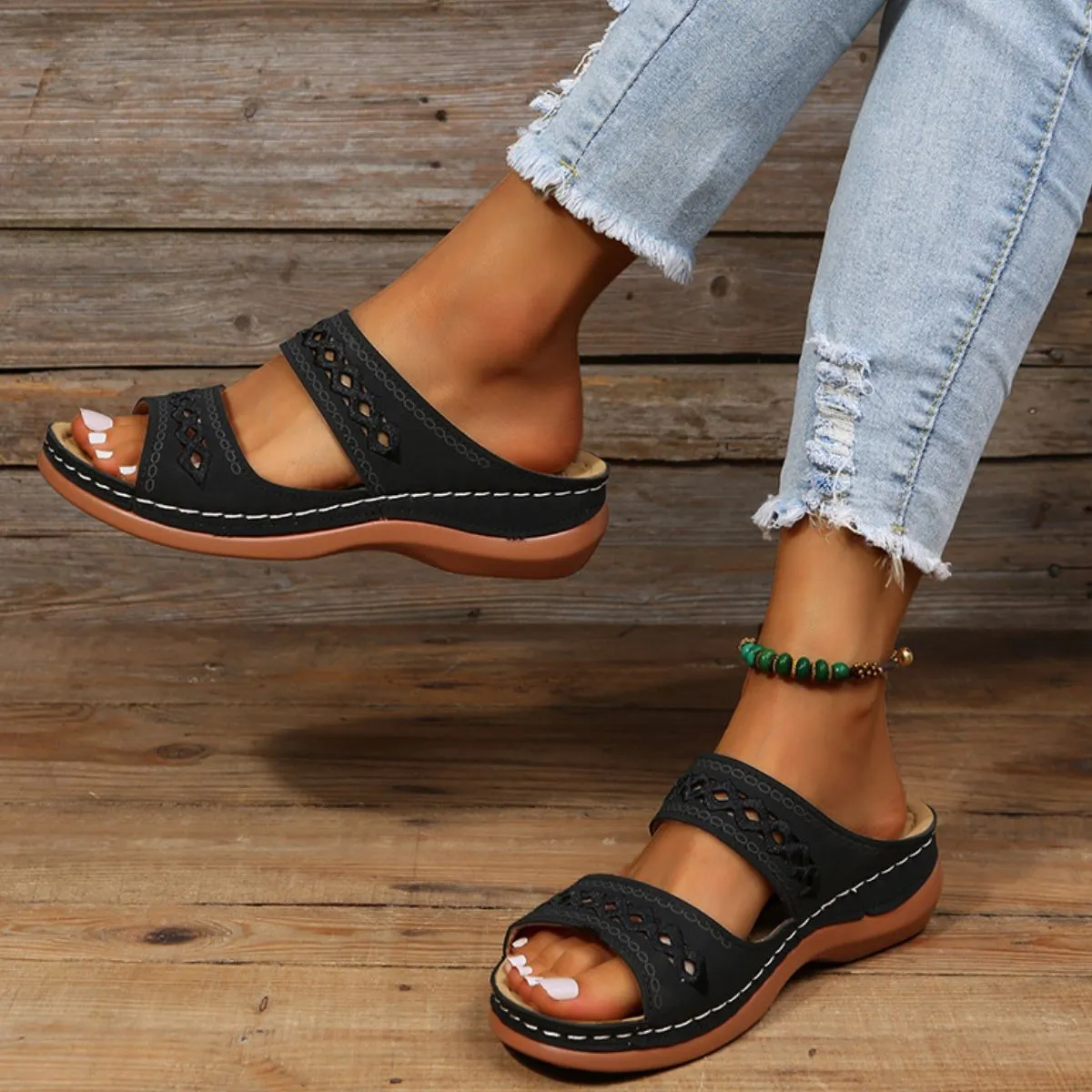 Open Toe Flats Sandals