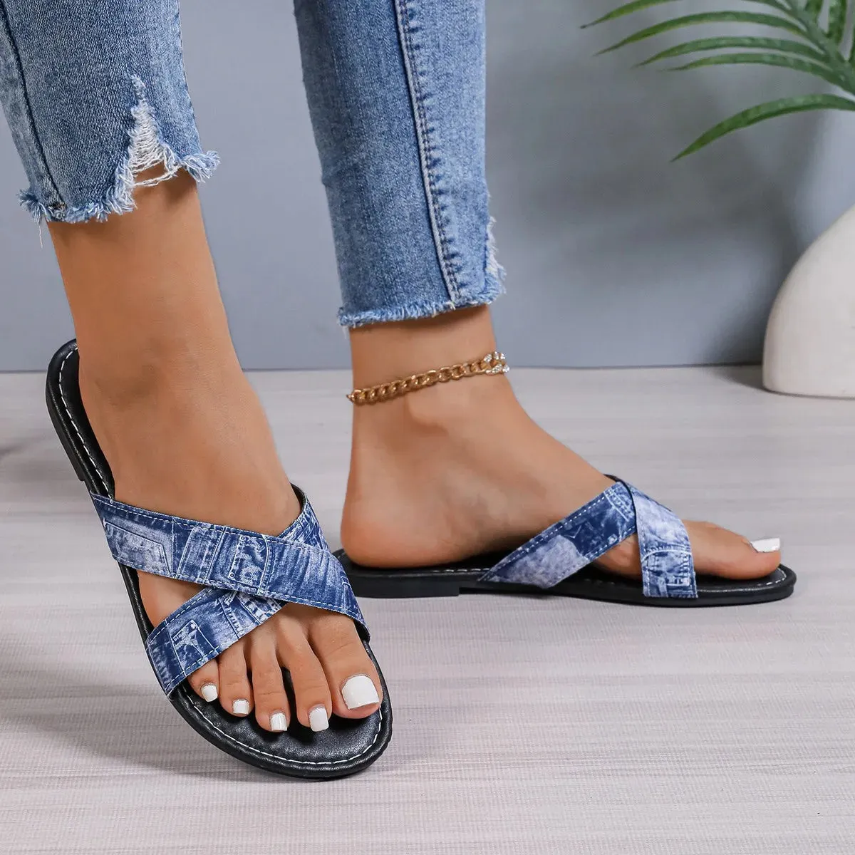 Open Toe Flats Sandals