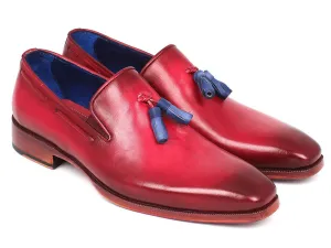 Paul Parkman Men's Leather Tassel Loafers in Burgundy