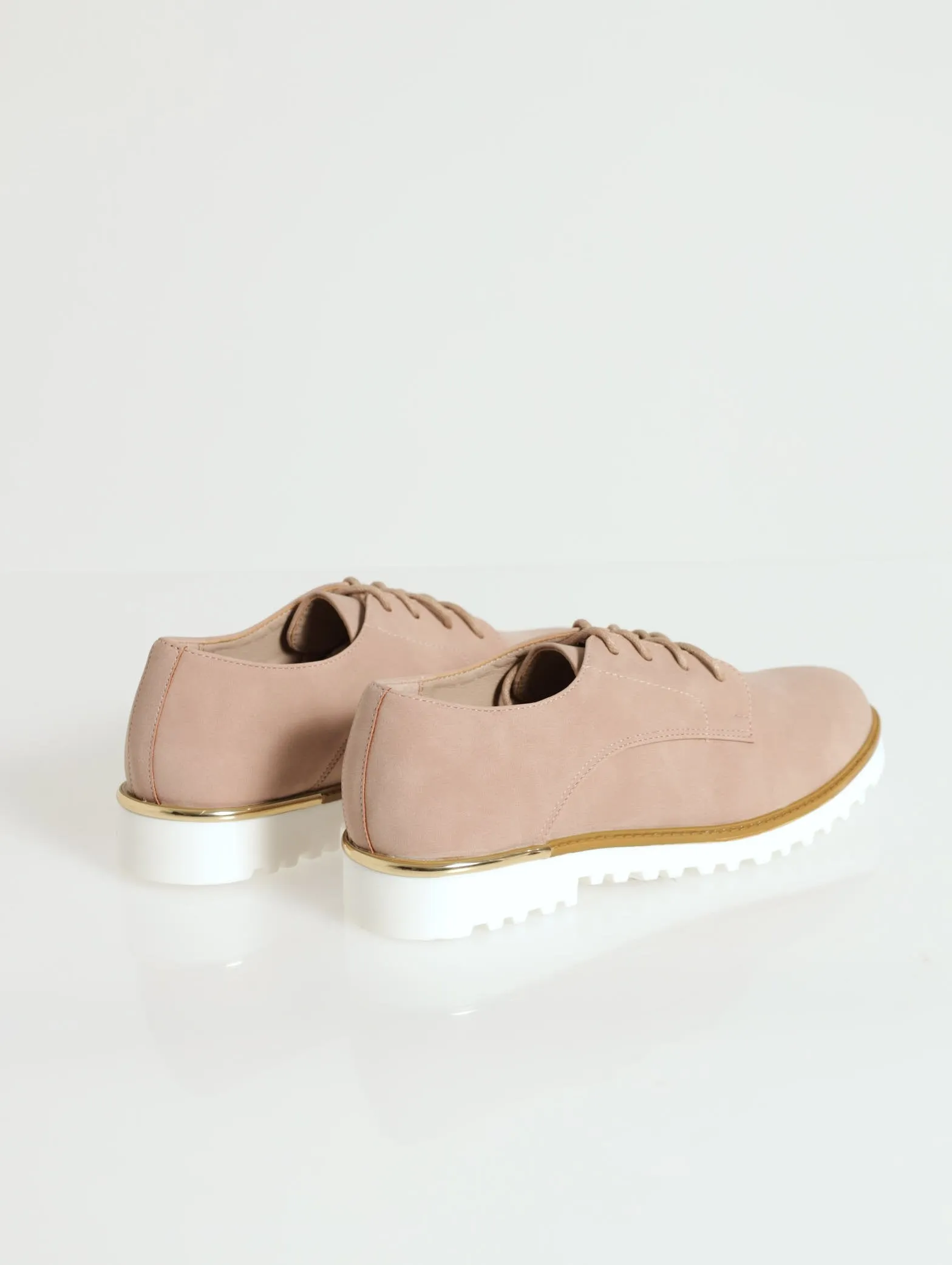 Plain Lace-Up Loafer - Blush