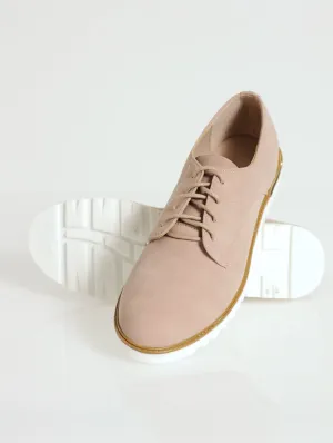 Plain Lace-Up Loafer - Blush