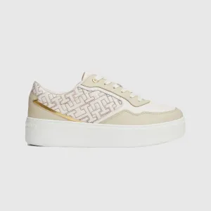 Platform Monogram Sneaker - Ecru