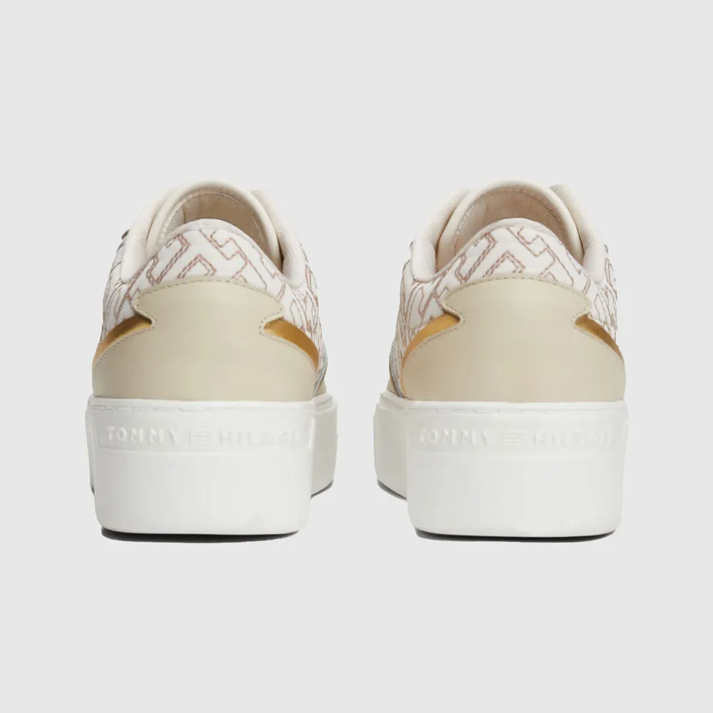 Platform Monogram Sneaker - Ecru