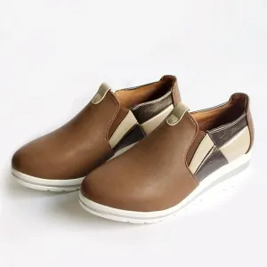 Plus Size 2020 Spring And Summer New Single Shoes Women'S Wedge Heel Color Matching Platform Loafers Sports Women'S Shoes