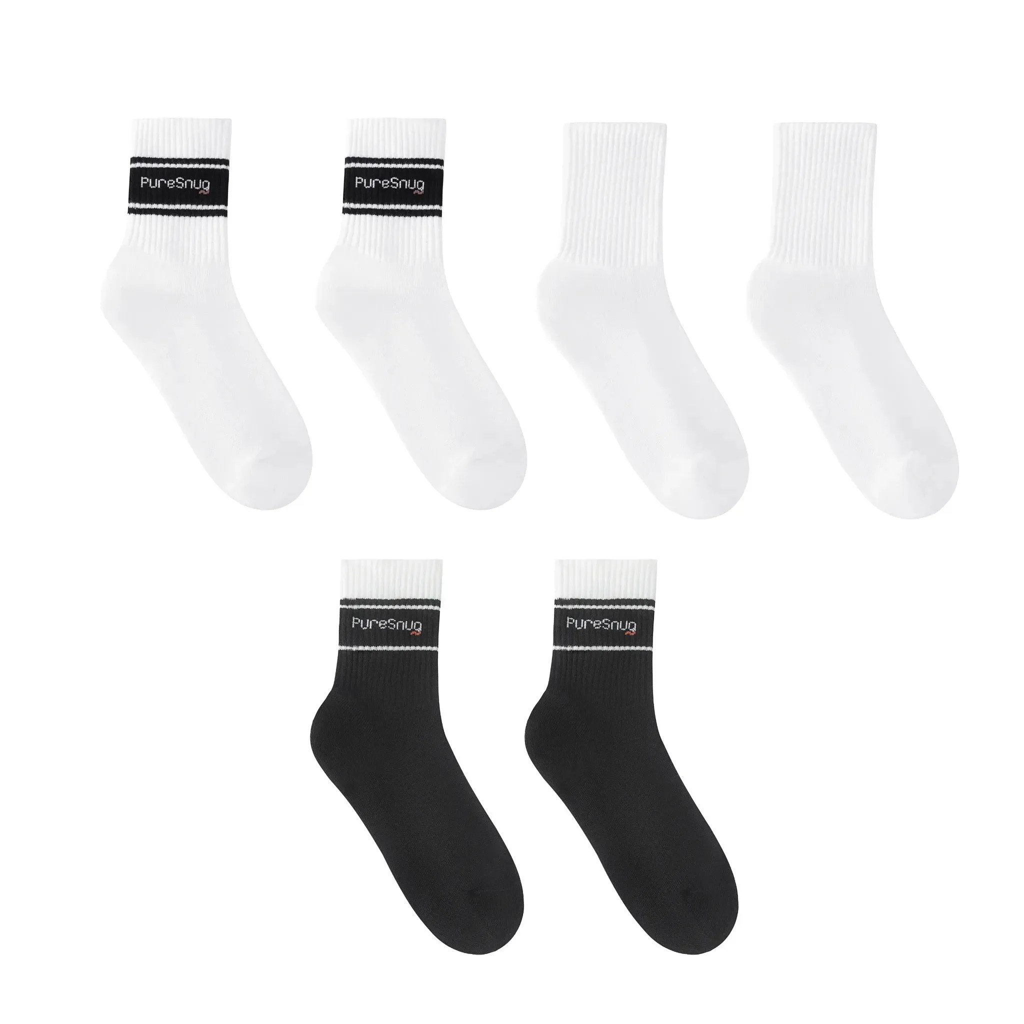 PureSnug Classic Crew Socks (Black)