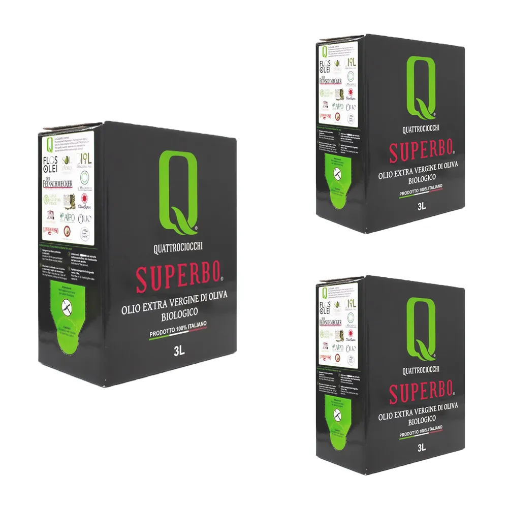 Quattrociocchi Superbo Organic Extra Virgin Olive Oil (3L BIB) - 100% Moraiolo
