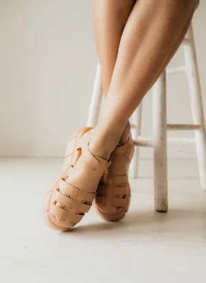 Qupid Platform Cage Stap Sandal in Tan