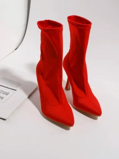 Red Calf-High Boots