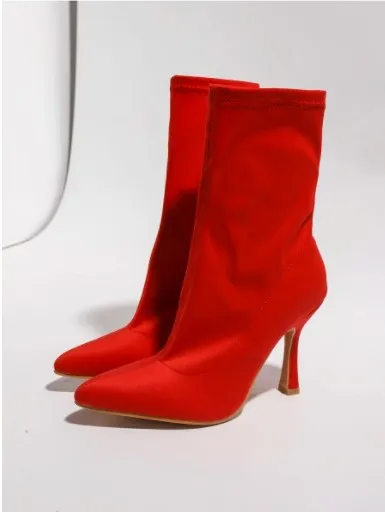 Red Calf-High Boots