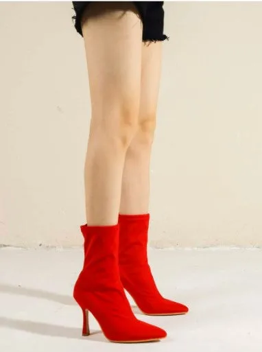 Red Calf-High Boots