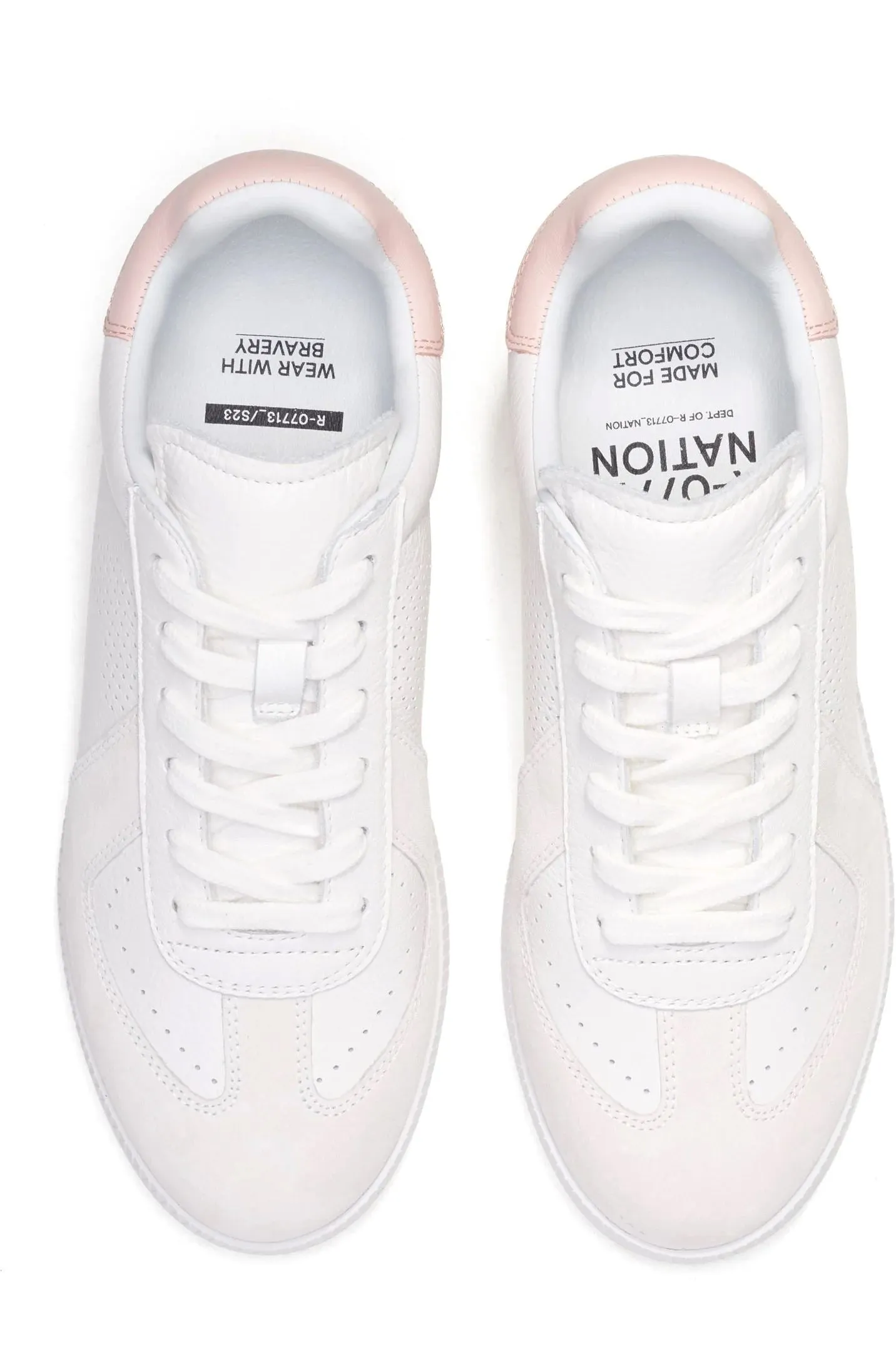 ROLLIE Pace Sneaker - White and Snow Pink