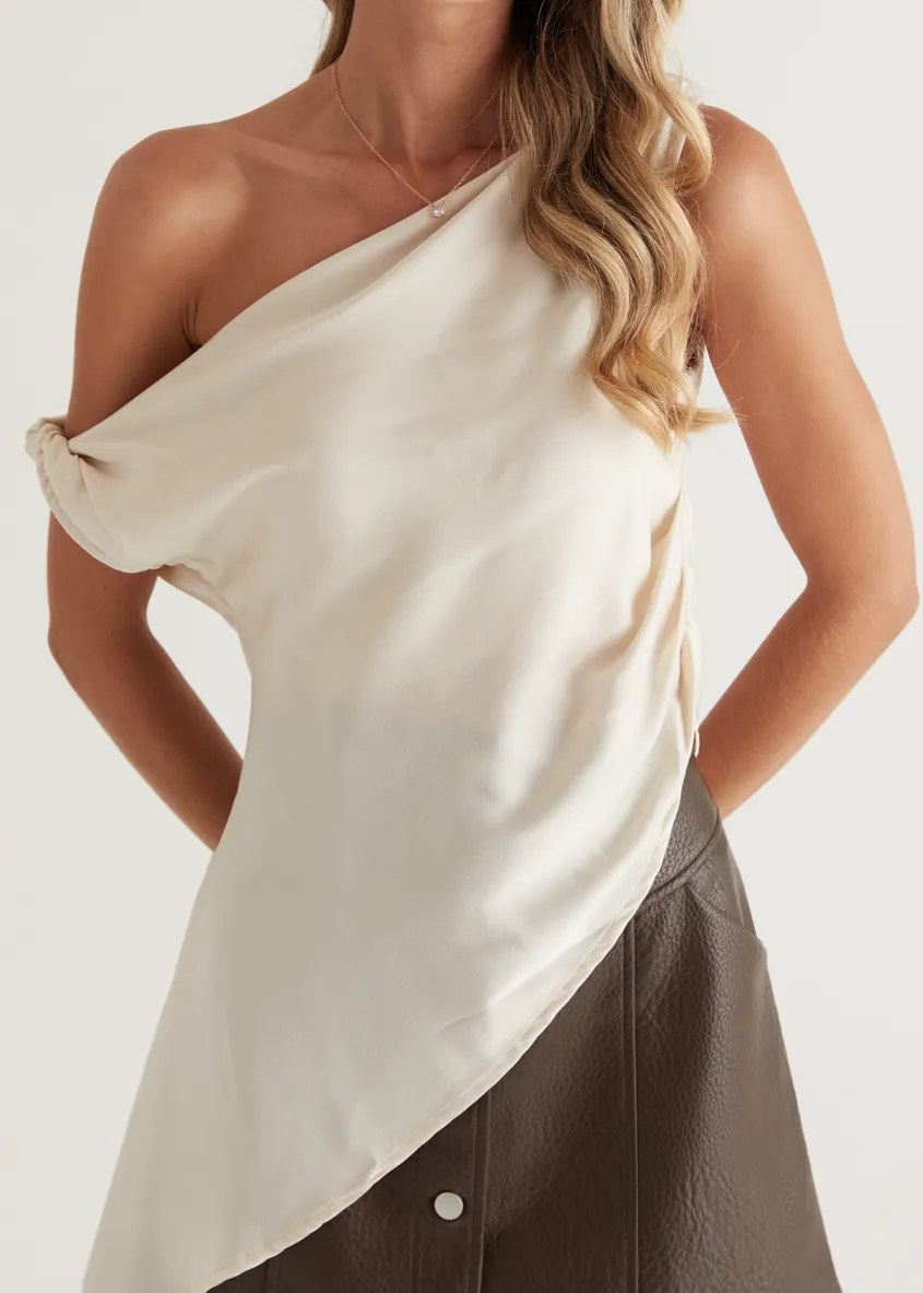 Romero Drop Shoulder Top - Champagne