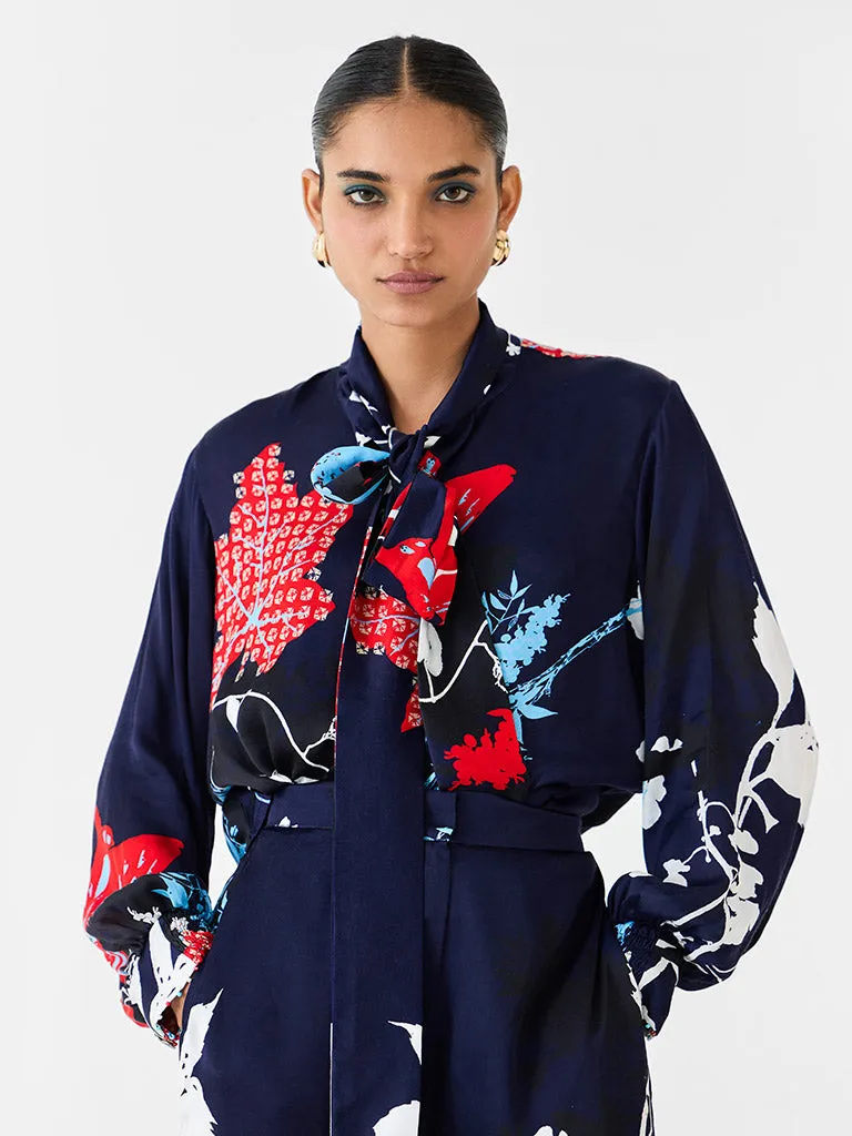Royal Ikigai Knot Shirt & Pants Co-ord