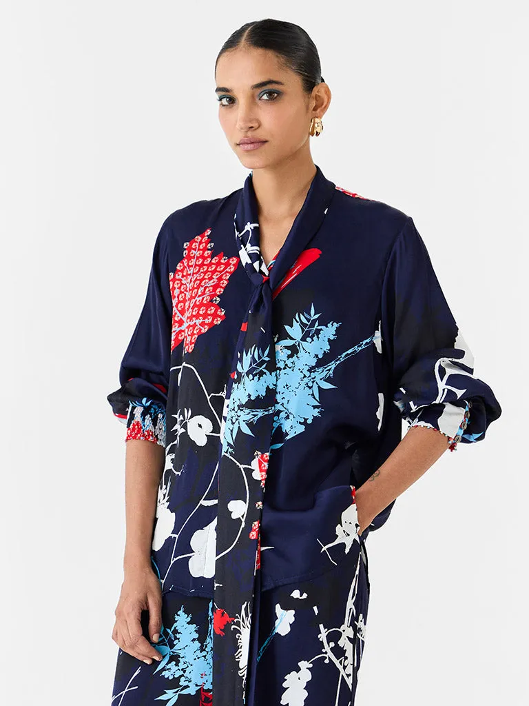 Royal Ikigai Knot Shirt & Pants Co-ord