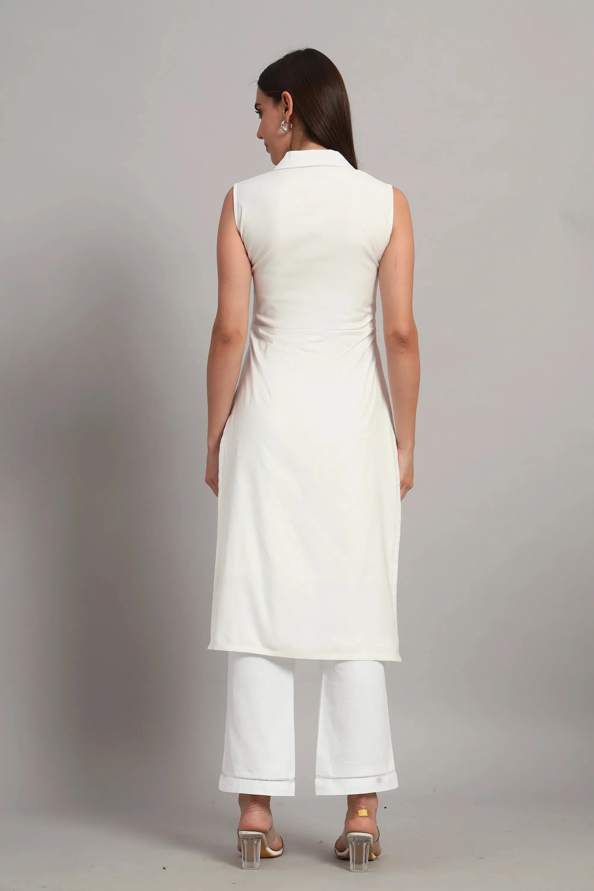 Roz Ka Kurta Set, White