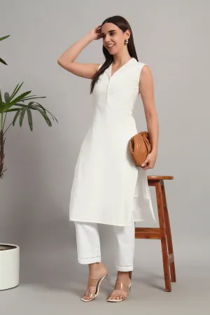 Roz Ka Kurta Set, White