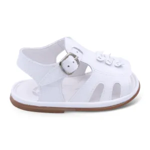 'Serena' Girls White Patent Open-Toe Sandals