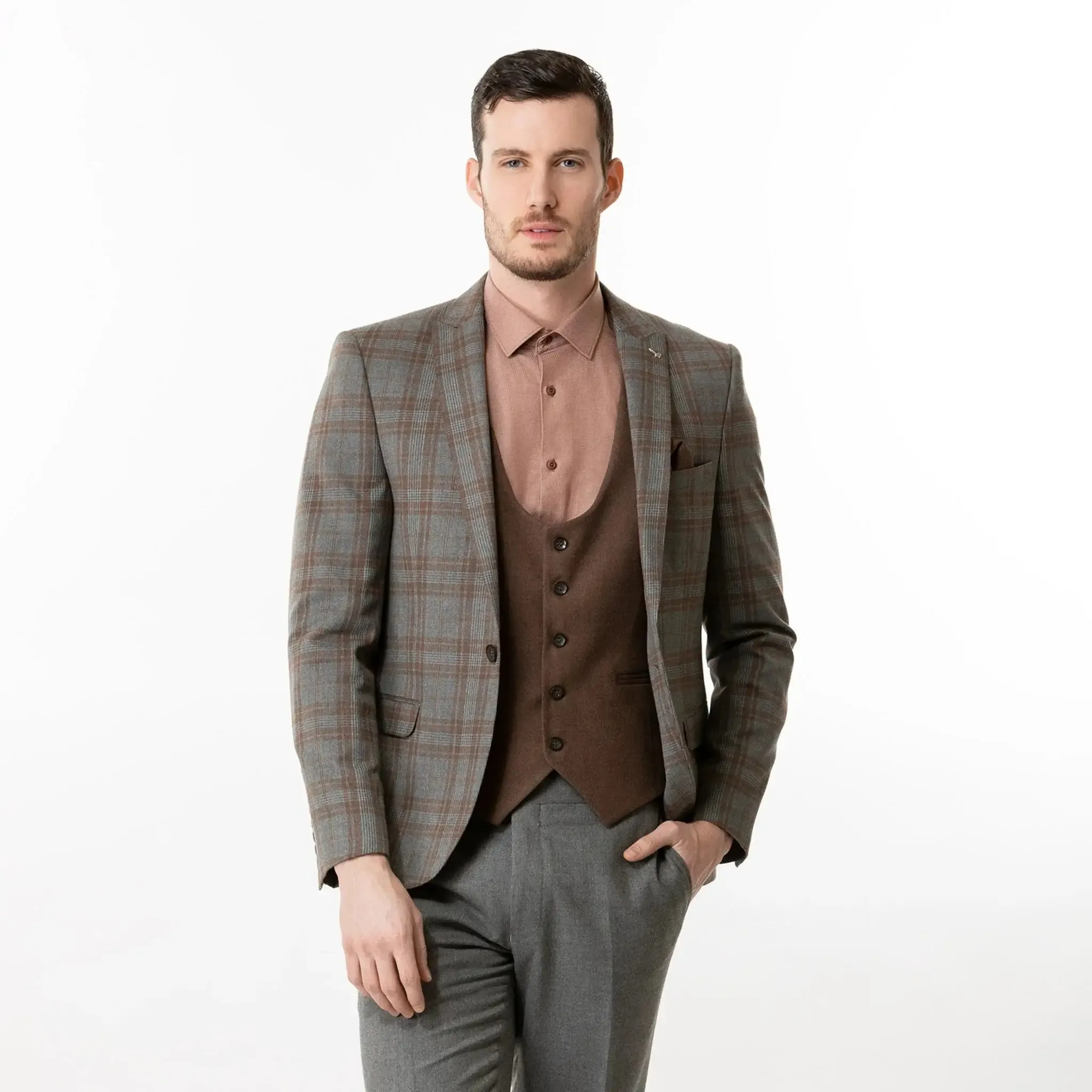 Slim Dress Shirt Light Brown