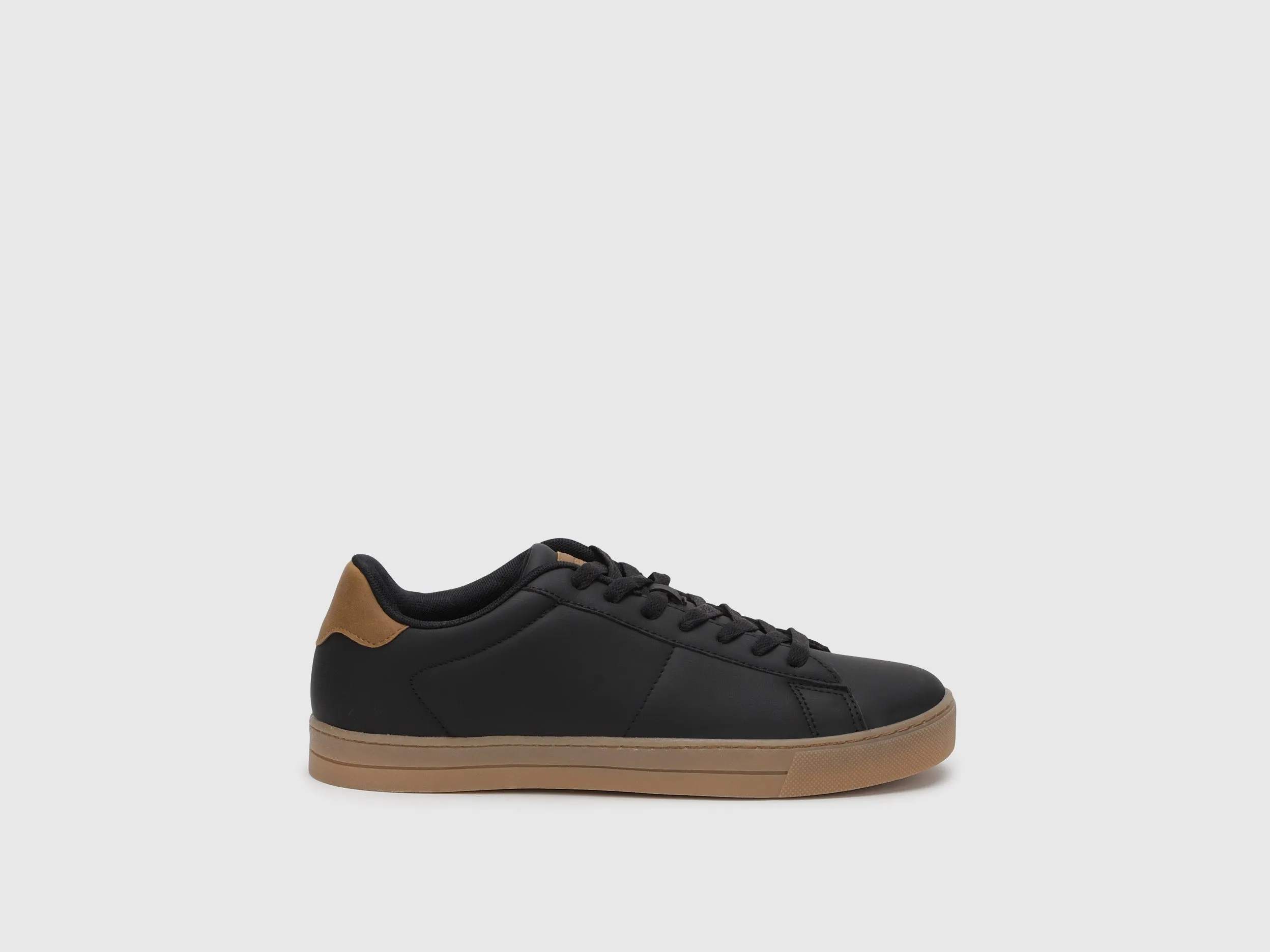 Solid Pattern Lace-Up Sneakers