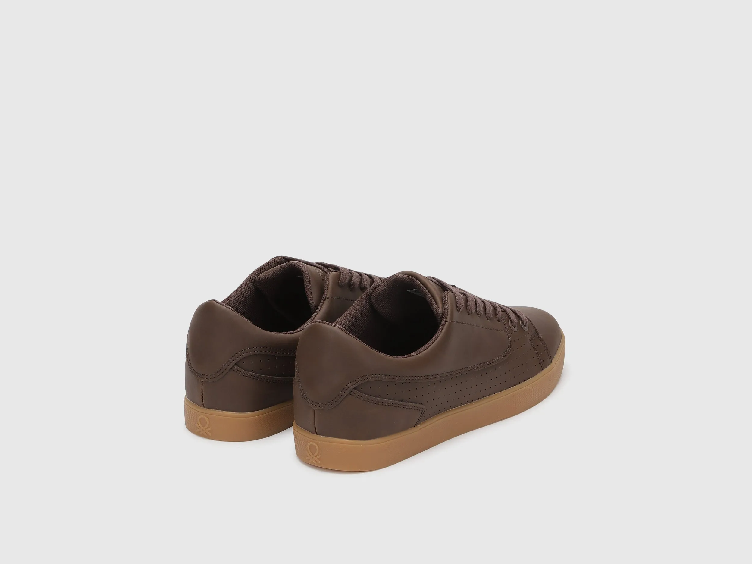 Solid Pattern Lace-Up Sneakers