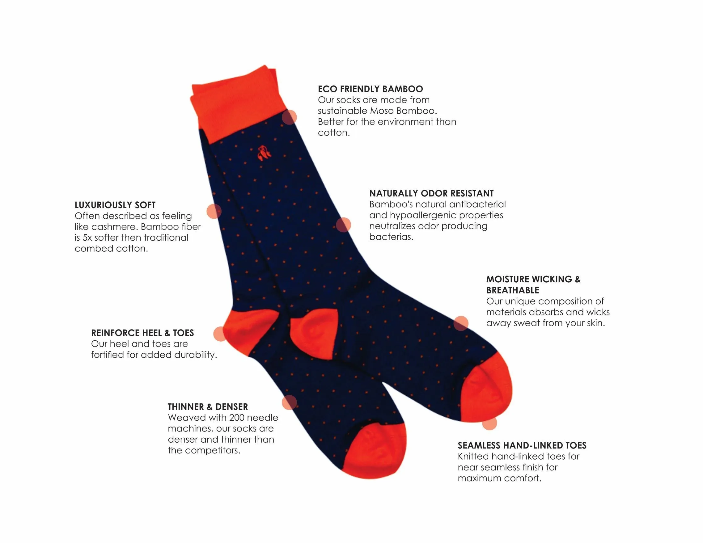 Spotted Pink Bamboo Socks by Swole Panda, Size 7-11