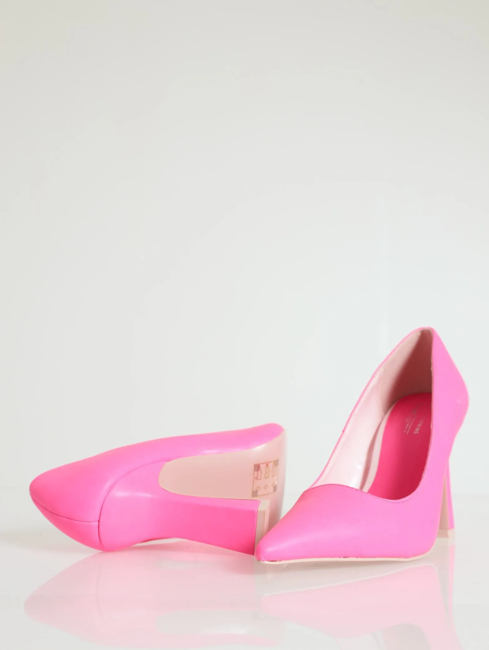 Steady Pointed Toe Stiletto Court Heel - Bright Pink