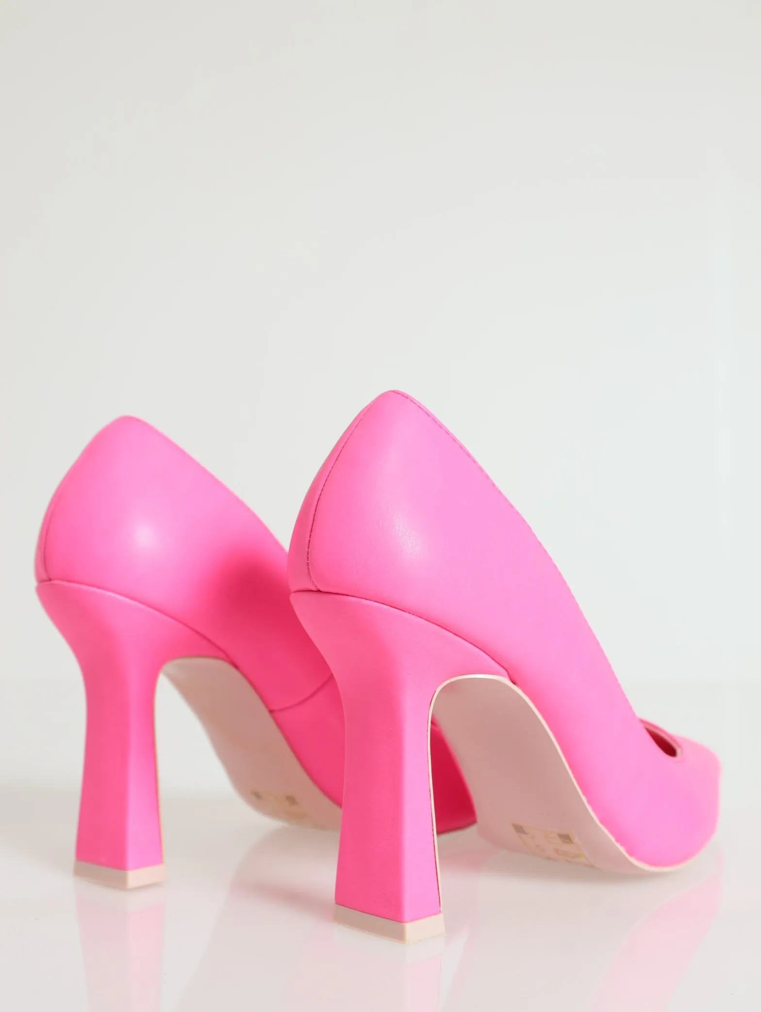 Steady Pointed Toe Stiletto Court Heel - Bright Pink