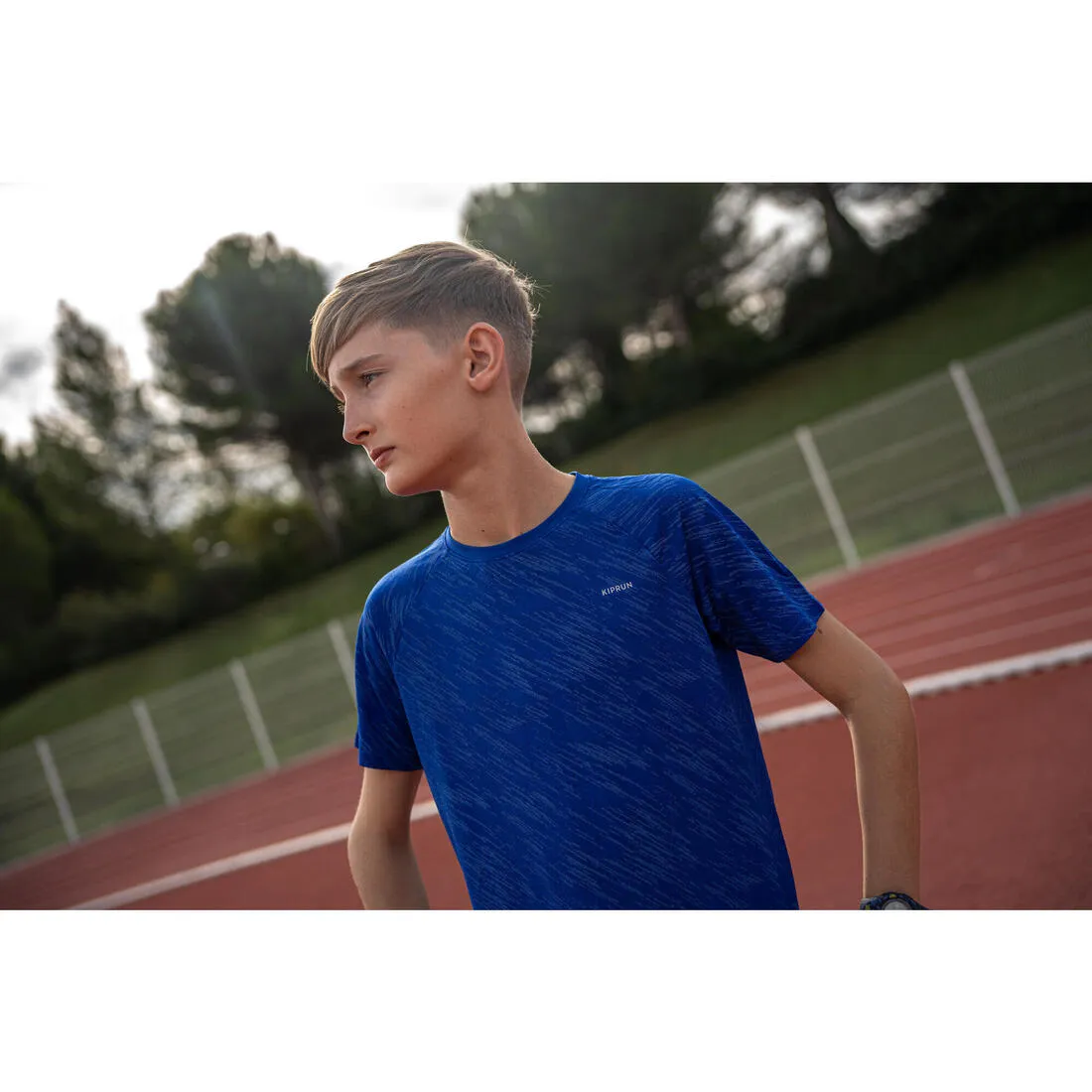 T-Shirt running ultra léger Enfant - KIPRUN Light 900 marine vert