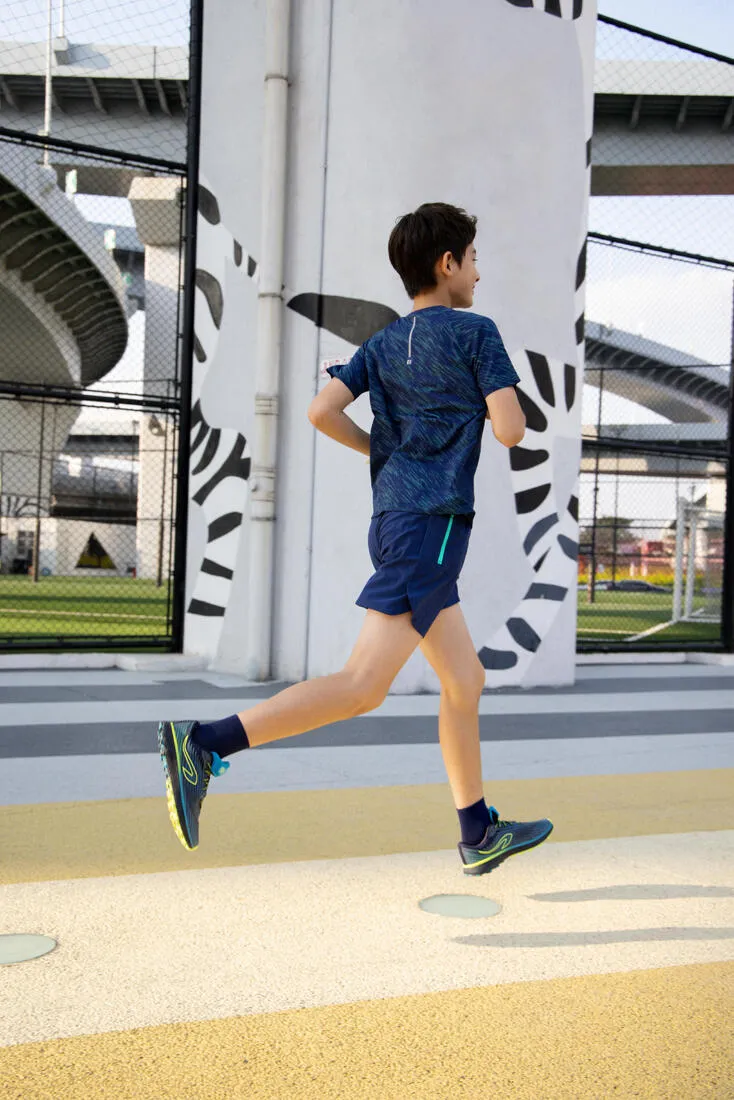 T-Shirt running ultra léger Enfant - KIPRUN Light 900 marine vert