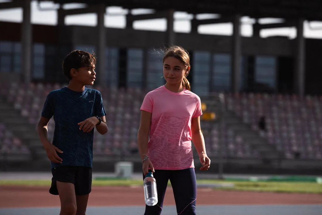 T-Shirt running ultra léger Enfant - KIPRUN Light 900 marine vert