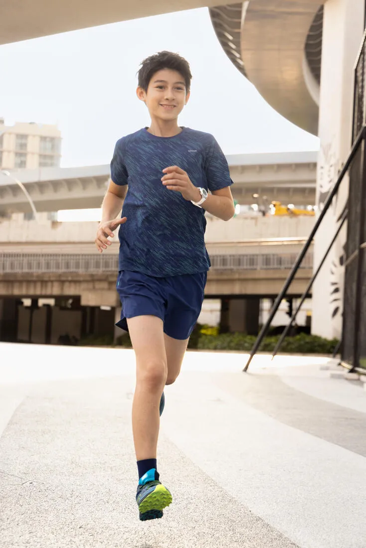 T-Shirt running ultra léger Enfant - KIPRUN Light 900 marine vert