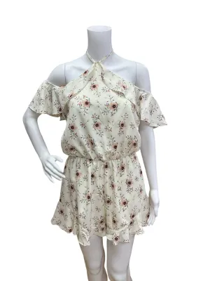 Trac Ivory Floral Dress - Size Medium